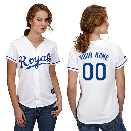 Customized Kansas City Royals Baseball Jersey-Women's Authentic Home White Cool Base MLB Jersey
